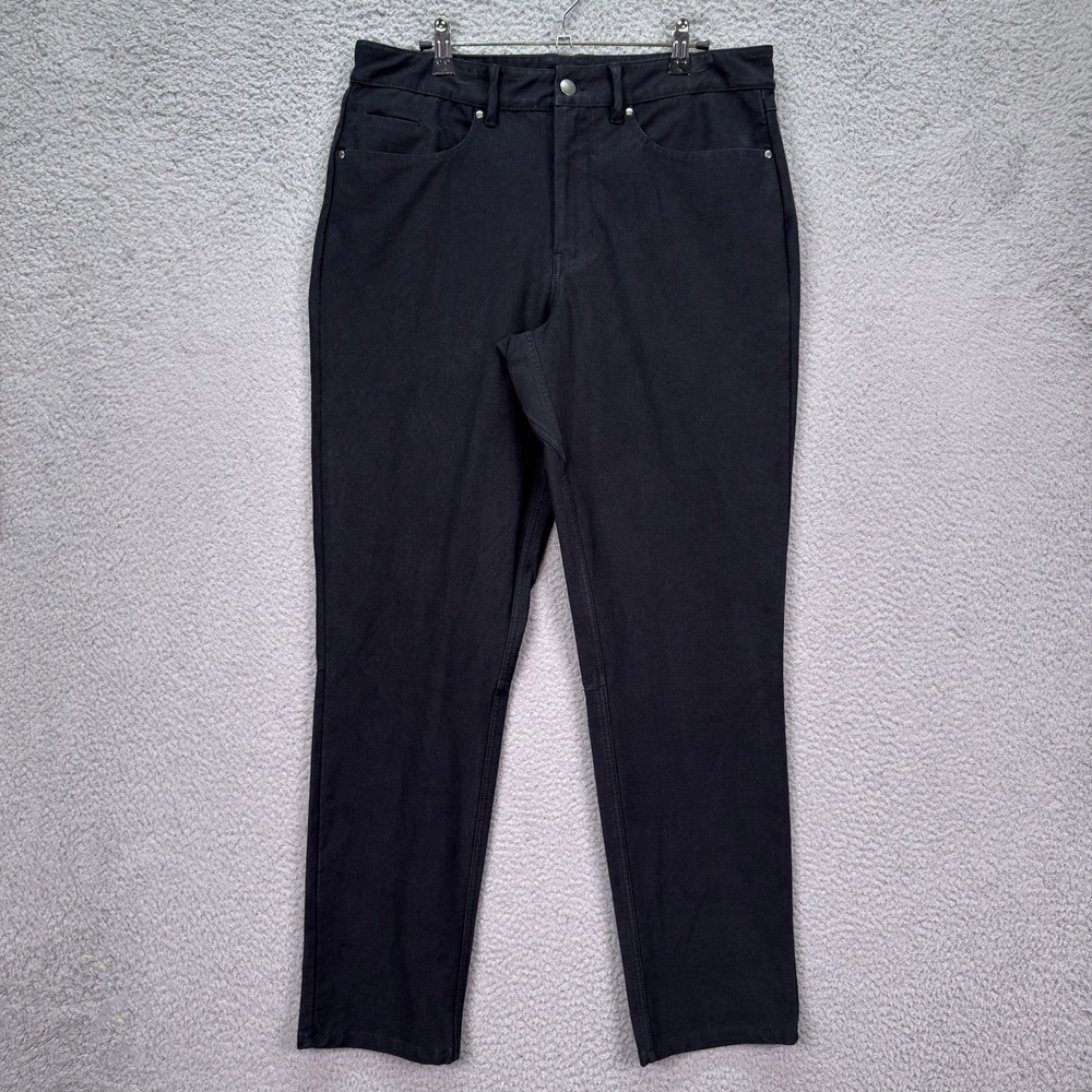 Cuts AO Pants Men 32x32 Black Tech Five Pocket Slim Straight Chino Preppy Office